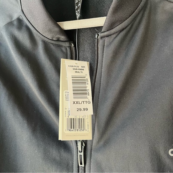 Adidas Women’s 2XL Black Primegreen 3-Stripes Track Jacket Zip Up NWT Athleisure - Picture 4 of 9